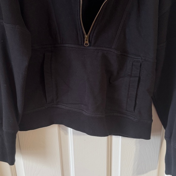 Free People Black Quarter-Zip Sweatshirt - Picture 4 of 8